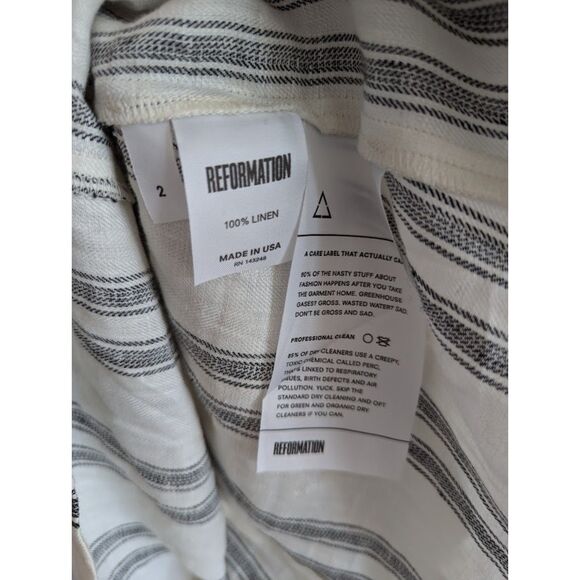 Reformation Arnaut Linen Off the Shoulder Mini Dress size 2 - Picture 6 of 6